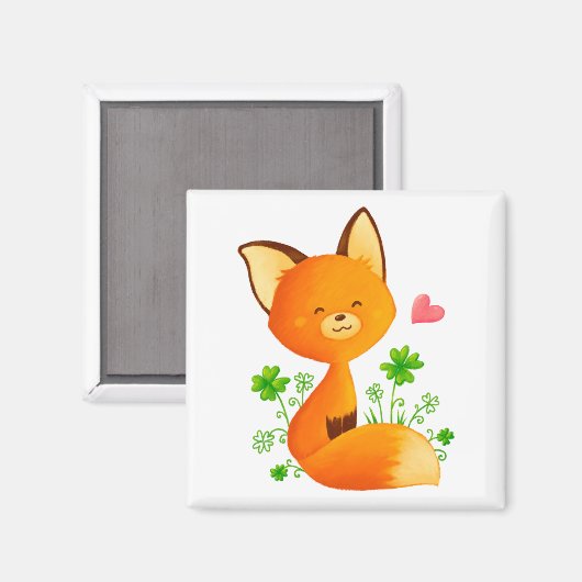 可愛いキツネ マグネット (正面/裏面)