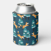 可愛いキツネ:魅力的ヴィンテージシームレス 缶クーラー (缶裏面)