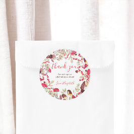 可愛いキノコ素朴な森あなた感謝していの赤ちゃんシャワー ラウンドシール