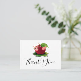 可愛いキャタピラとApple Thank You Note Card ノートカード