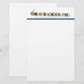 可愛いキャタピラ文房具 – カスタマイズ！ 便箋 (正面/裏面)