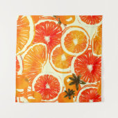 可愛いキャッカラフルツ:シームレスパターン タペストリー (正面(横))