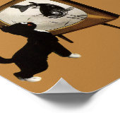 可愛いキャットウォッチングのテレビのヴィンテージポスター ポスター (角)