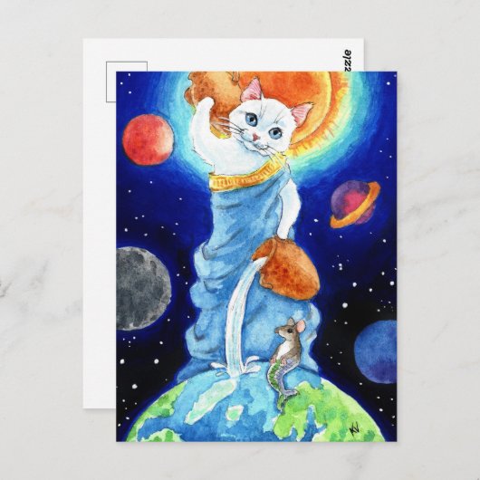 可愛いキャットウォーター女神アンフィトリートポストカード ポストカード (正面/裏面)