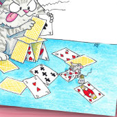 可愛いキャットカード城はがき ポストカード