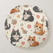 可愛いキャットクッション枕 ラウンドクッション (正面)