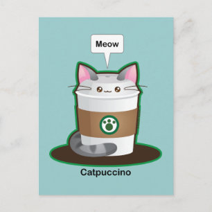 可愛いキャットコーヒー ポストカード