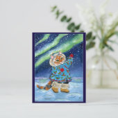 可愛いキャットノーザンライツポストカード ポストカード (スタンド正面)