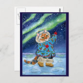 可愛いキャットノーザンライツポストカード ポストカード (正面/裏面)