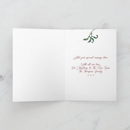 可愛いキャットマイオウィクリスマスホリデーカード サンキューカード (内部)