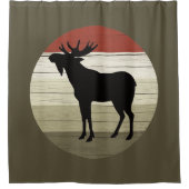 可愛いキャビンのムースの装飾シャワーカーテン シャワーカーテン (正面)