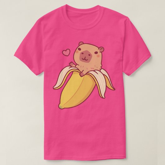 可愛いキャピバラおもしろいインバナナ Tシャツ (デザイン正面)