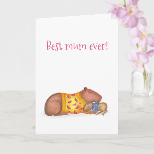 可愛いキャピ最高のバラ「母の日のカード カード (蘭)