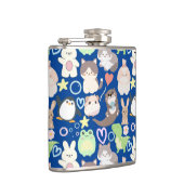 可愛いキャラクター柄DブルーBG フラスク (右)