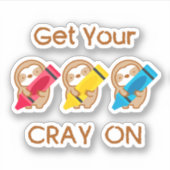 可愛いキャリーをナマケモノに シール (正面)