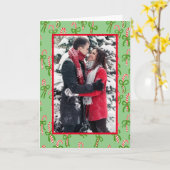 可愛いキャンディキャンセスクリスマスホリデーカスタムフォト カード (黄色い花)