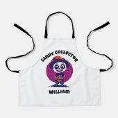 可愛いキャンディコレクタースケルトンのキッズハロウィーン エプロン (正面)