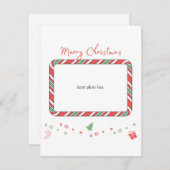 可愛いキャンディーケーンの写真カードのクリスマスカード シーズンカード (正面/裏面)