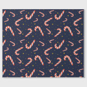 可愛いキャンディーケーンスターリーナイトタイムスカイクリスマス ラッピングペーパー (フラット)