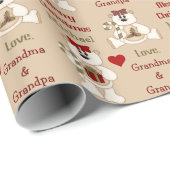 可愛いキャンディーケーンベアーパーソナライズされたキッズ ラッピングペーパー (ロールコーナー)