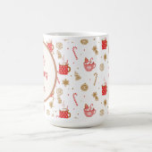 可愛いキャンディーケーンホットココアパターンメリークリスマス コーヒーマグカップ (中央)