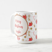 可愛いキャンディーケーンホットココアパターンメリークリスマス コーヒーマグカップ (正面左)