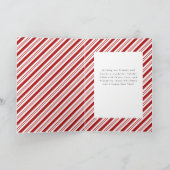 可愛いキャンディーケーンメリークリスマスフローラ写真 シーズンカード (内部)