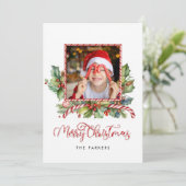 可愛いキャンディーケーンメリークリスマスフローラ写真 シーズンカード (スタンド正面)