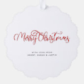 可愛いキャンディーケーン&クリスマスフローラ写真 オーナメントカード (裏面)