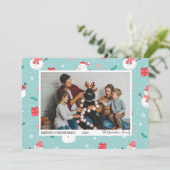 可愛いキャンディ缶と雪だるま写真 シーズンカード (スタンド正面)