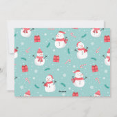 可愛いキャンディ缶と雪だるま写真 シーズンカード (裏面)