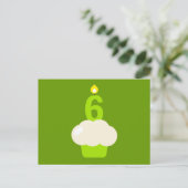 可愛いキャンドル誕生日カップケーキ ポストカード (スタンド正面)