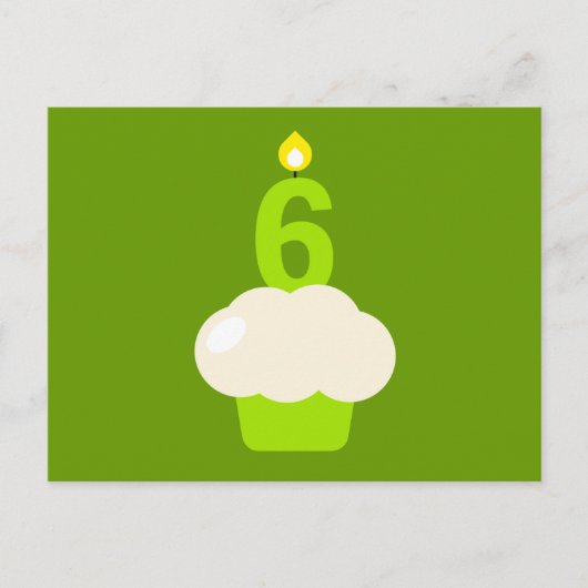 可愛いキャンドル誕生日カップケーキ ポストカード (正面)