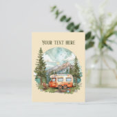 可愛いキャンプ好きの人がメッセージを追加 ポストカード (スタンド正面)