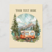 可愛いキャンプ好きの人がメッセージを追加 ポストカード (正面)