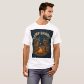 可愛いキャンプ用のタヌキ。 Tシャツ (正面フル)