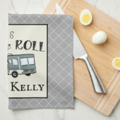 可愛いキャンプRV「これが私たち転がの道だパーソナライズされた」 キッチンタオル (四つ折り)