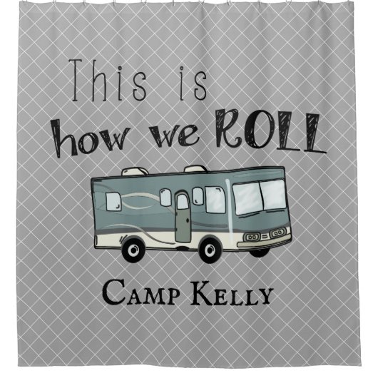 可愛いキャンプRV「これが私たち転がの道だパーソナライズされた」 シャワーカーテン (正面)