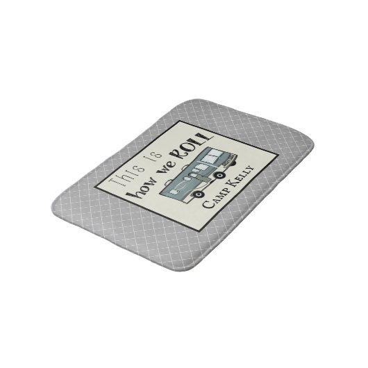 可愛いキャンプRV「これが私たち転がの道だパーソナライズされた」 バスマット (アングル)