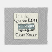 可愛いキャンプRV「これが私たち転がの道だパーソナライズされた」 フリースブランケット (正面(横))