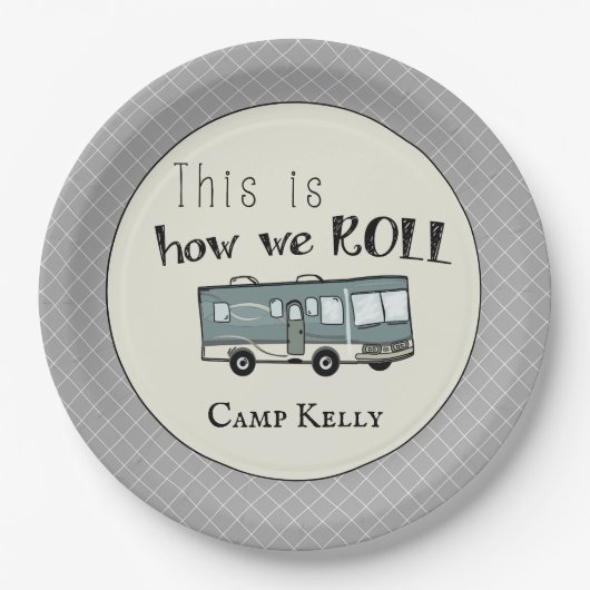 可愛いキャンプRV「これが私たち転がの道だパーソナライズされた」 ペーパープレート (正面)