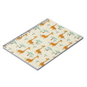 可愛いキリンと木のシームレスパターン、Vin ノートブック (左側)