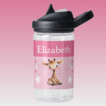 可愛いキリンに星のキッズピンクで名前を付ける ウォーターボトル<br><div class="desc">CamelBak Eddy®水子供へ瓶。名前を付けてパーソナライズピンクと白の色の星が付いた可愛いキリンが特徴。</div>