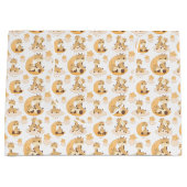 可愛いキリンのタイル模様パーティーユニセックス ラージペーパーバッグ (正面)