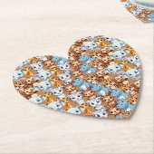 可愛いキリンのヒッポ野生のジャングルサファリパターン ペーパーコースター (アングル)