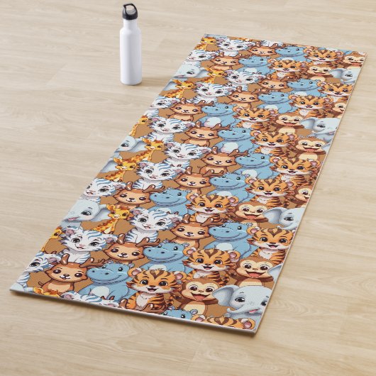 可愛いキリンのヒッポ野生のジャングルサファリパターン ヨガマット (インサイチュ)