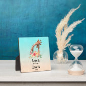 可愛いキリンのペア愛は忍耐強い愛は優しい フォトプラーク (インサイチュ)