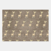 可愛いキリンの水の色フェイクをラップ素朴 ラッピングペーパーシート (正面3)