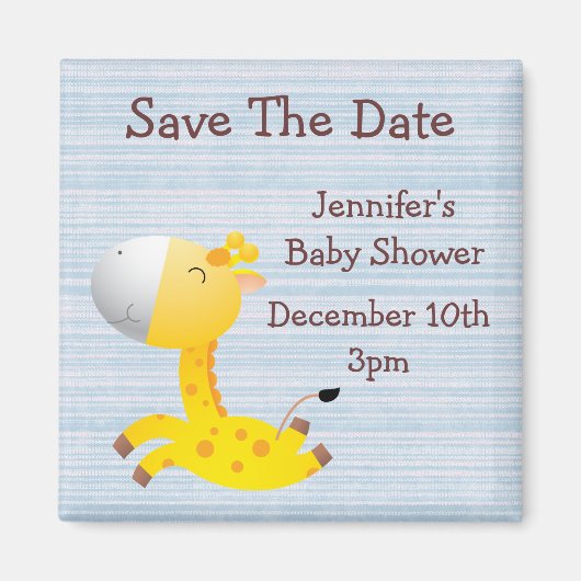 可愛いキリンはデイトベイビーシャワーを保存 マグネット (正面)