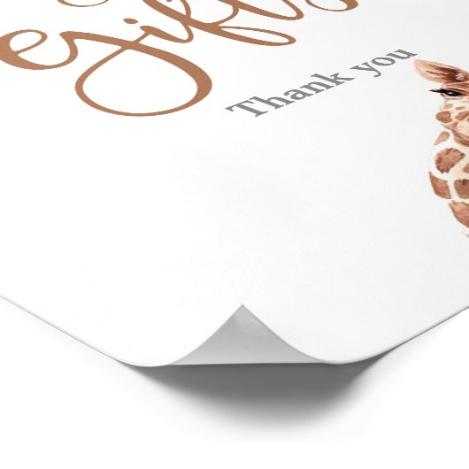 可愛いキリンパーティーカードとギフトサイン ポスター (角)